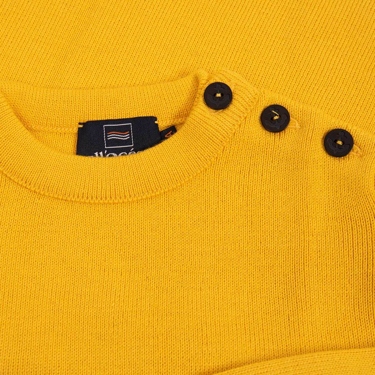 Detail of the children's sailor sweater Houat Curry